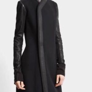 Rick Owens coat cashmere leather sleeves 44